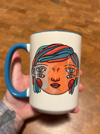 "Esnaeu" Teal Lined Coffee Mug